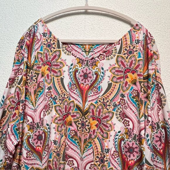 Allison Daley Plus Womens Tunic, Asymmetrical Hemline & Sleeves, Size 3X - Picture 3 of 8